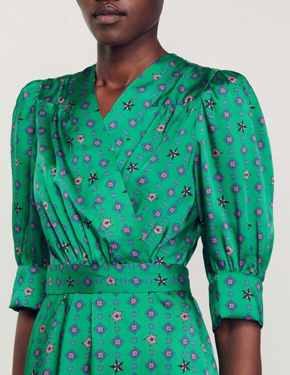 Printed satin dress