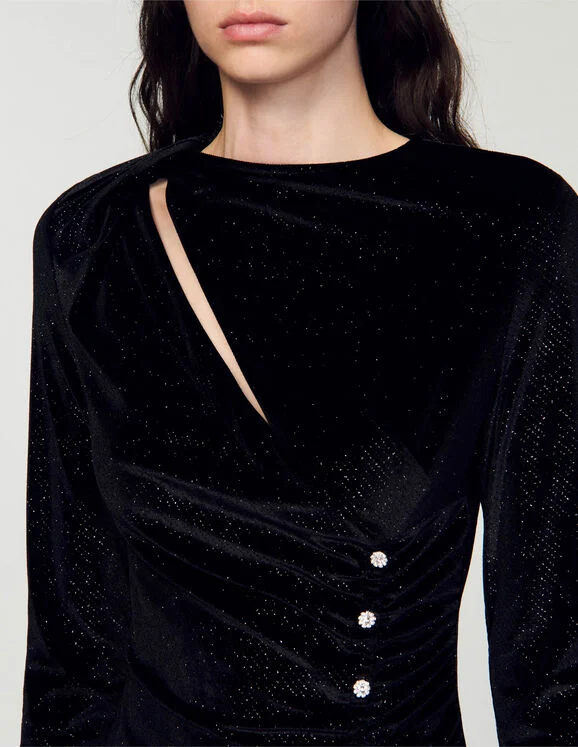 Rhinestone velvet dress