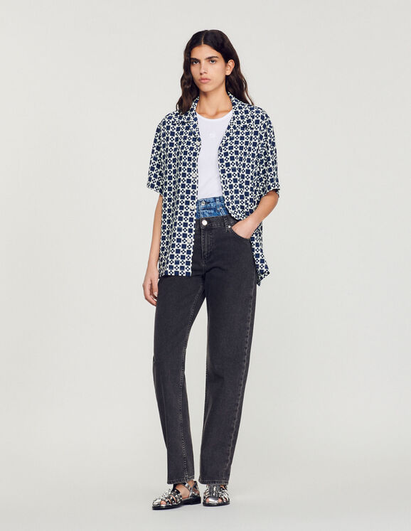 Flowing short-sleeved shirt
