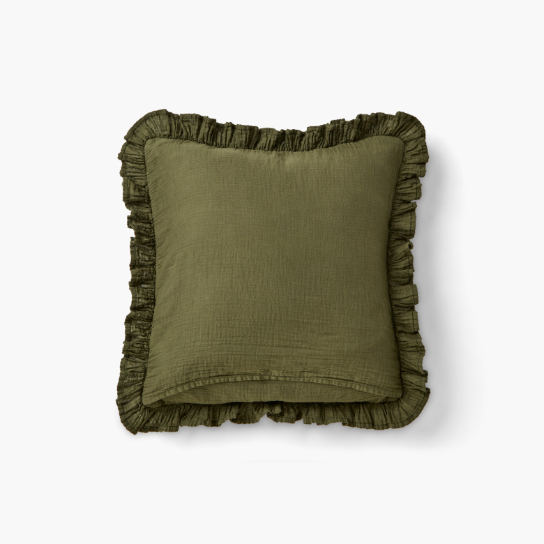 Housse de coussin gaze de coton Zabelia bocage