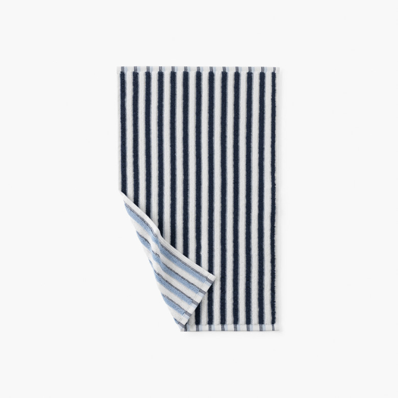 Serviette invité coton double face Combo marine et bleu ciel
