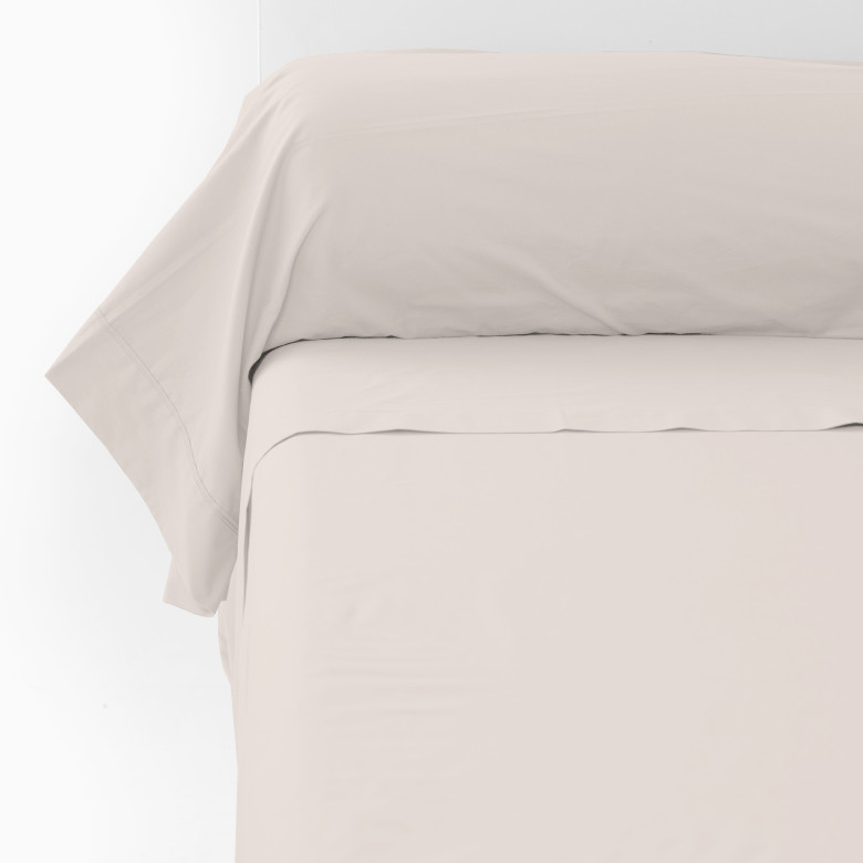 Taie de traversin percale de coton Neo ficelle