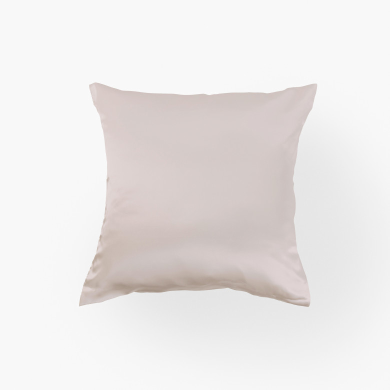 Taie d'oreiller carrée soie de mûrier Beauté rose poudré