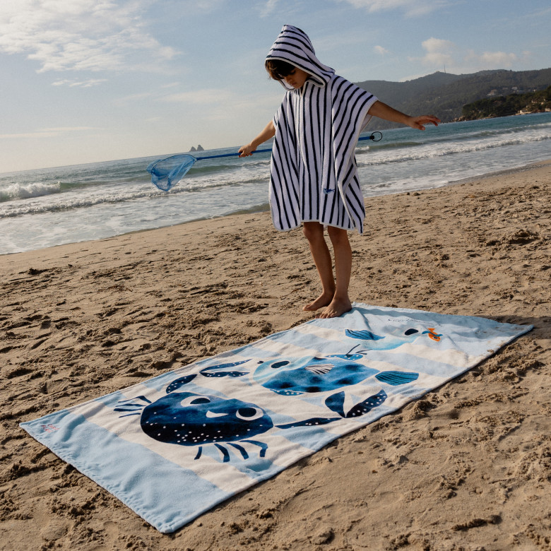 Drap de plage velours de coton enfant Sami