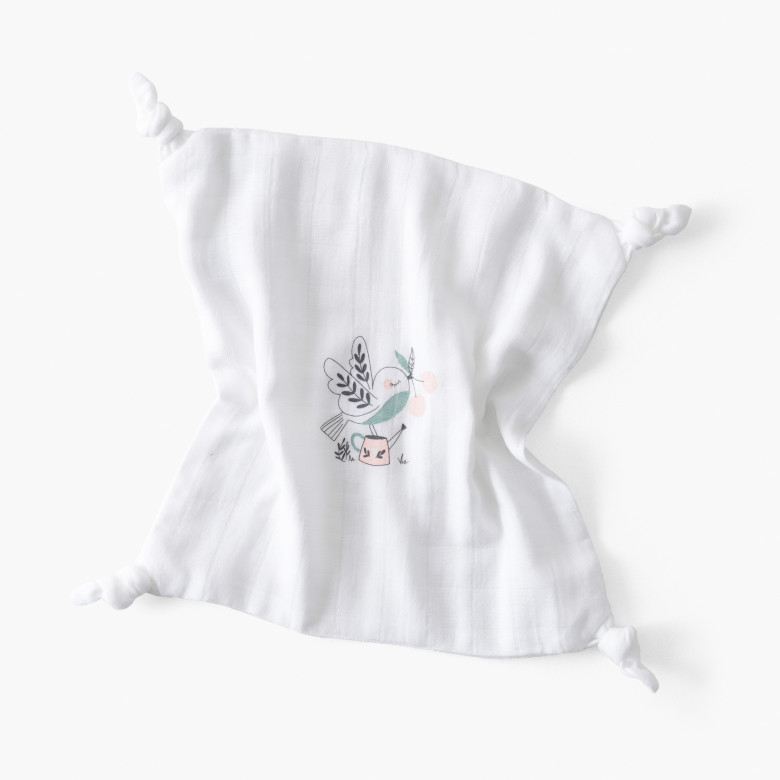 Doudou coton bio Jardine blanc