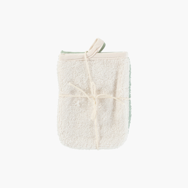 Lot de 2 gants de toilette coton biologique Naturelle