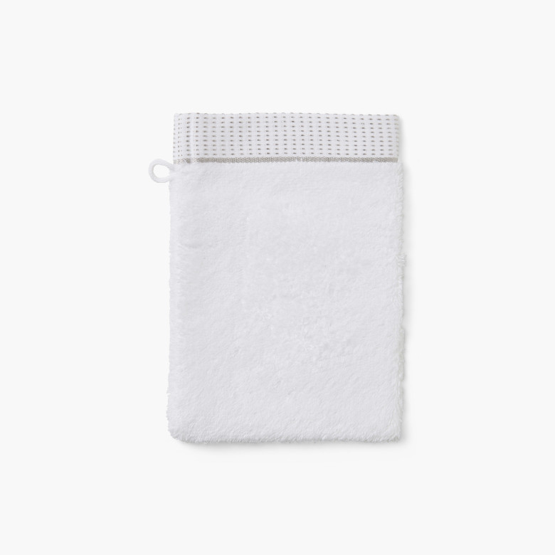Gant de toilette coton et viscose de bambou Ephelia blanc