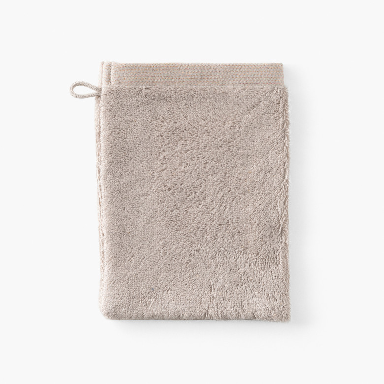 Gant de toilette coton et viscose de bambou Aura taupe