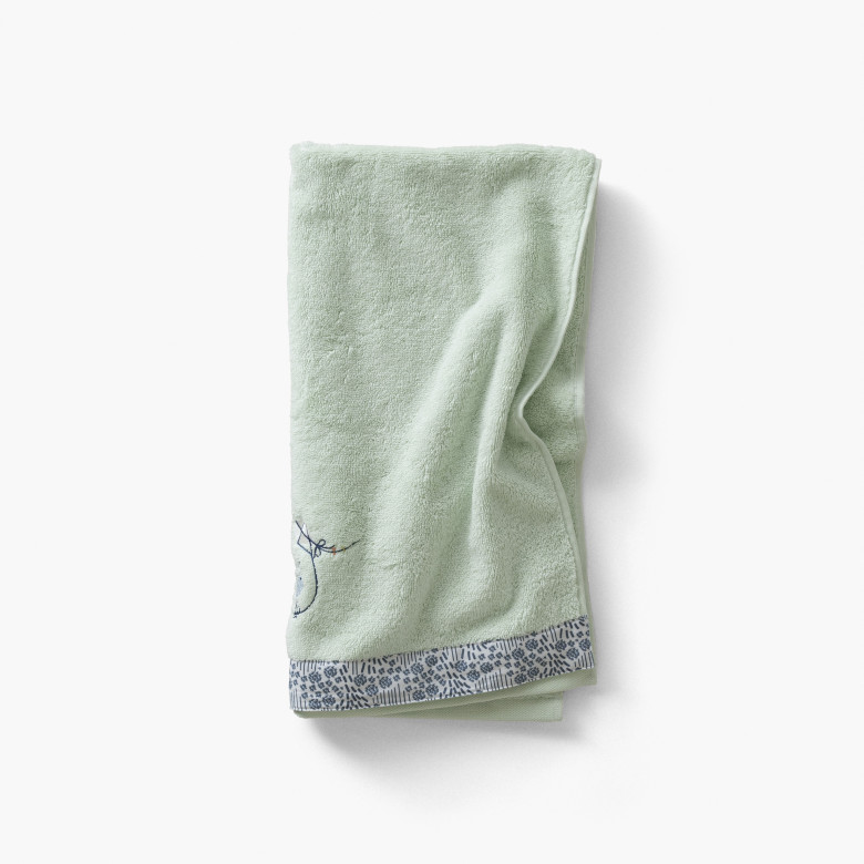 Serviette de toilette coton bio Dandine vert d'eau