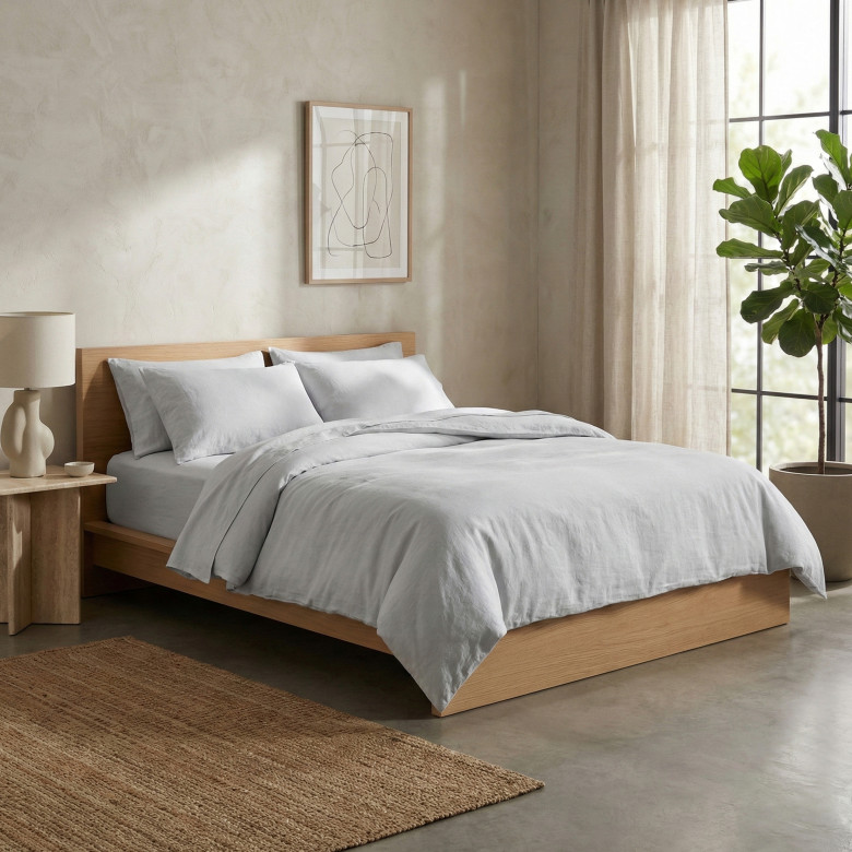 Housse de couette coton lavé biologique Souffle nuage