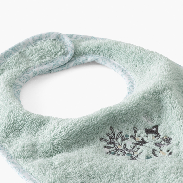 Mini bavoir coton bio Jardine amande