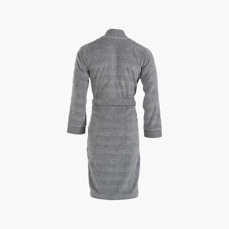 Peignoir homme coton col kimono Grizzli gris