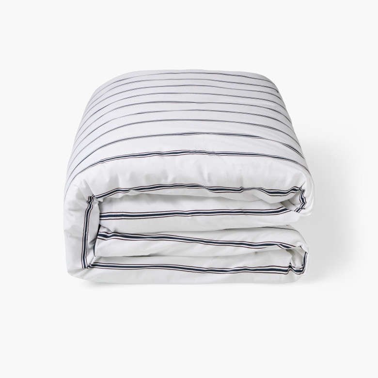 Housse de couette coton Neo marine rayure enfant