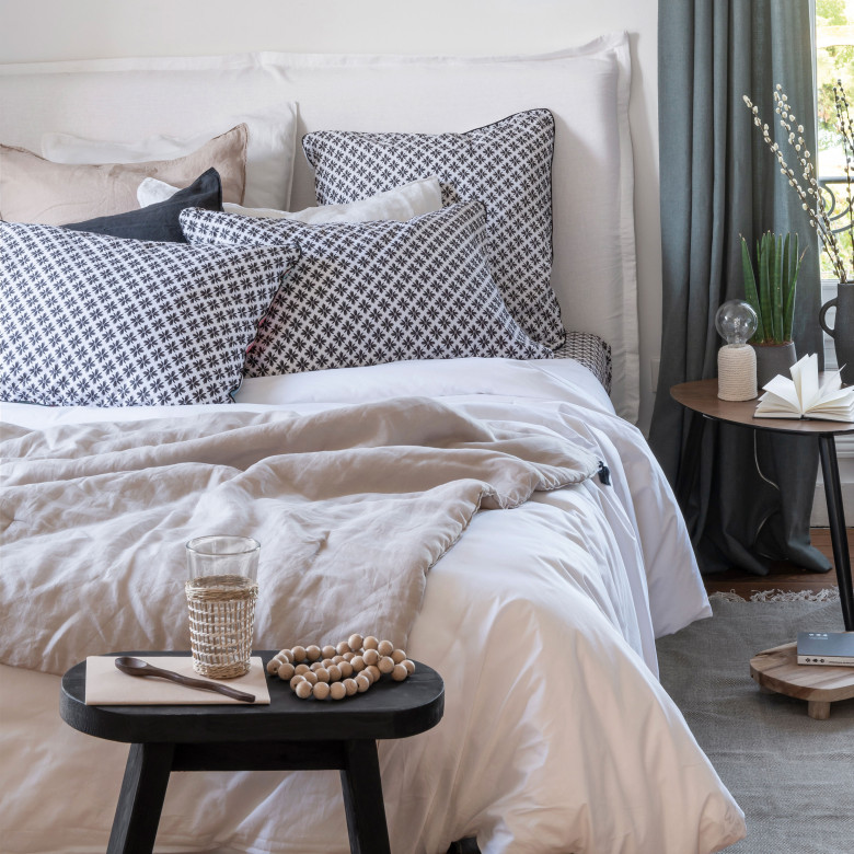 Housse de couette réversible percale de coton Azulejos