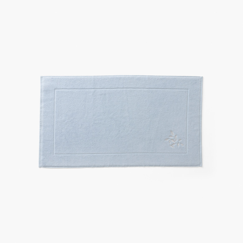 Tapis de bain coton Equinoxe bleu givre
