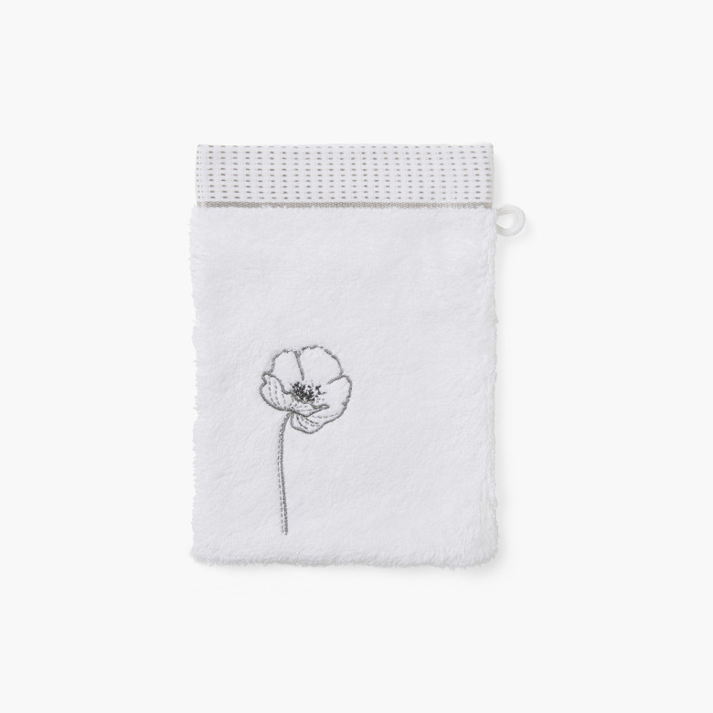 Gant de toilette coton et viscose de bambou Ephelia blanc