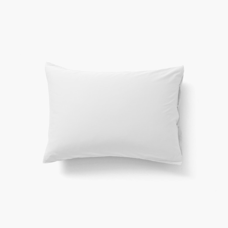 Taie d'oreiller rectangulaire satin de coton lavé bio Quartz blanc