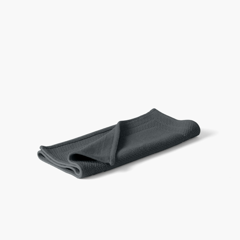 Tapis de bain bouclette de coton biologique Source fusain