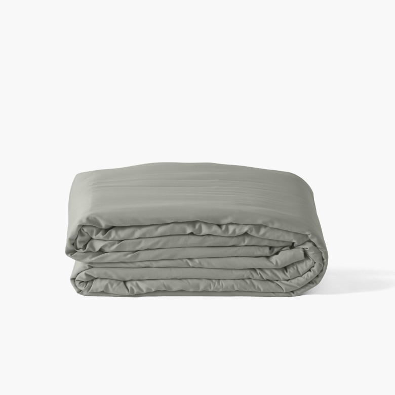 Housse de couette satin de coton lavé biologique Quartz jade