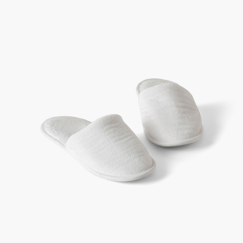 Chaussons mules femme coton Lola blanc