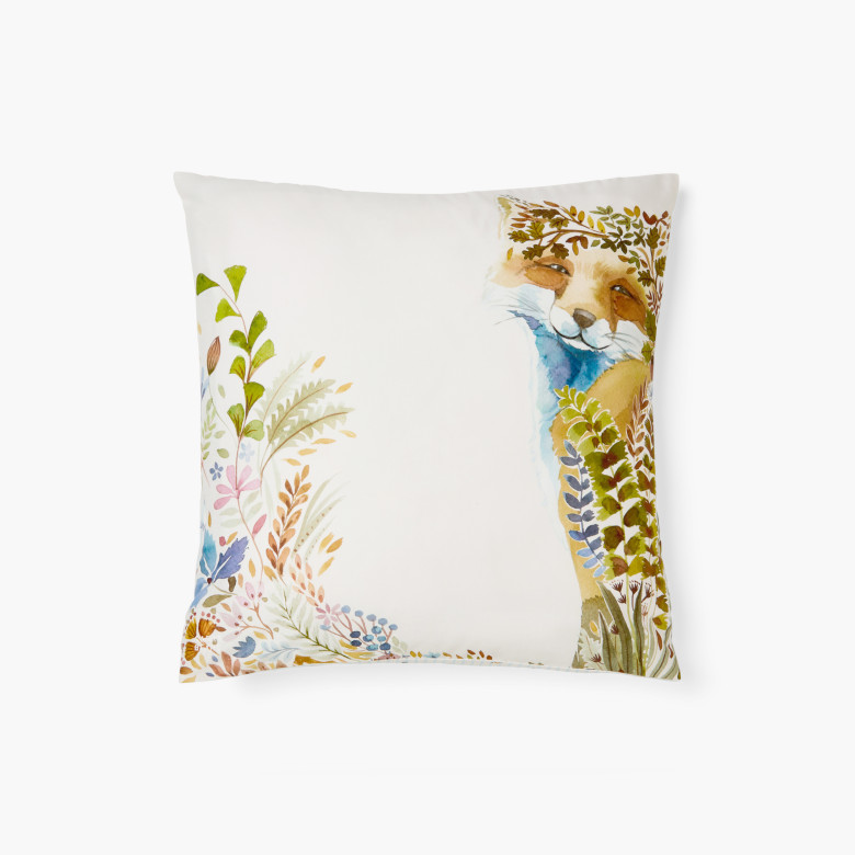 Taie d'oreiller carrée coton bio réversible Vulpini enfant