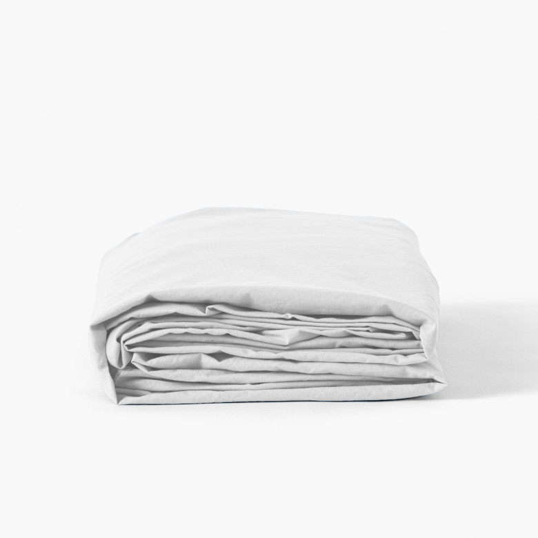 Drap housse coton lavé Songe blanc