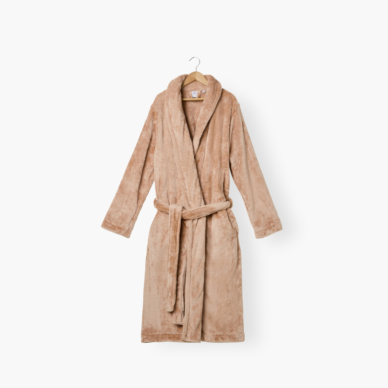 Robe de chambre polaire femme Ikebana moka
