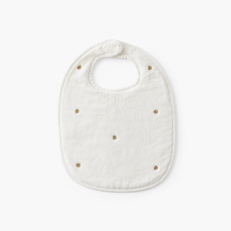 Bavoir coton Zéphire ivoire coeur