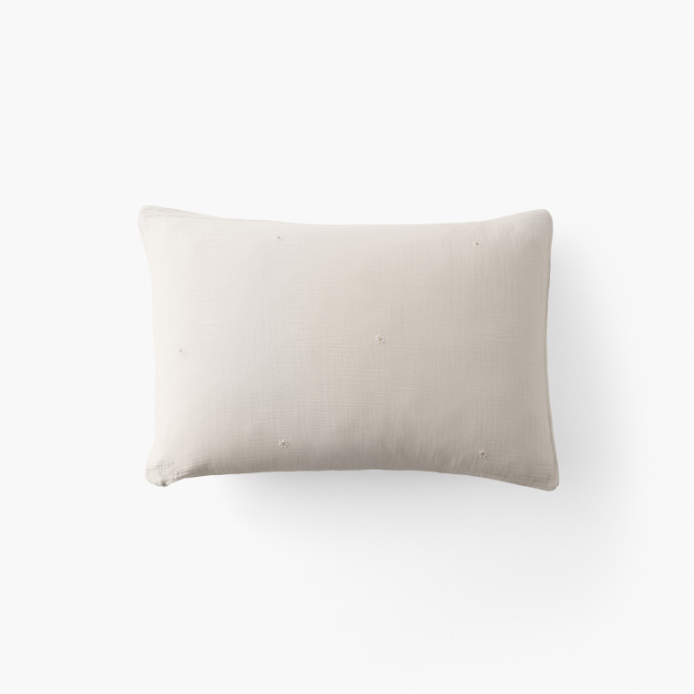 Taie d'oreiller rectangulaire gaze de coton Zéphire dune marguerite
