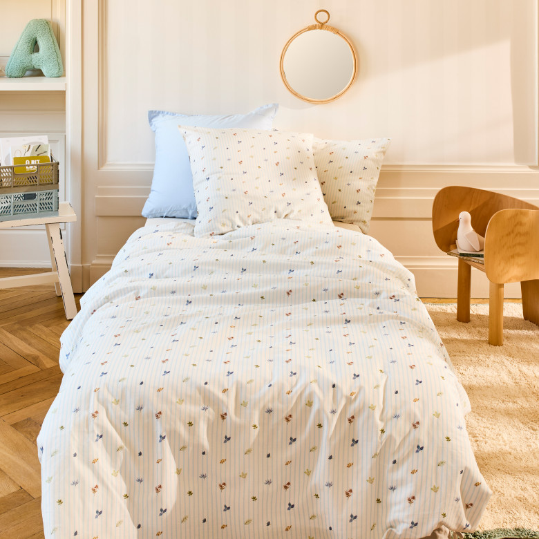 Housse de couette coton bio réversible Vulpini enfant