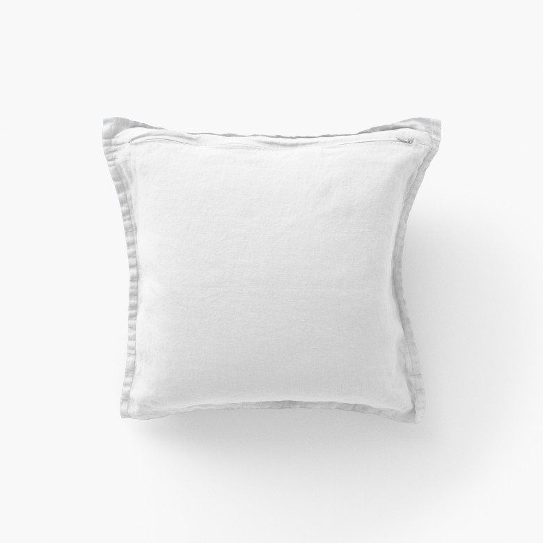 Housse de coussin lin lavé Songe blanc