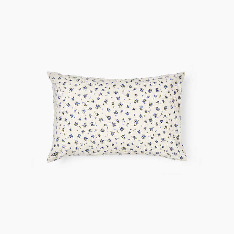 Taie d'oreiller rectangulaire coton Neo kaki myrtille