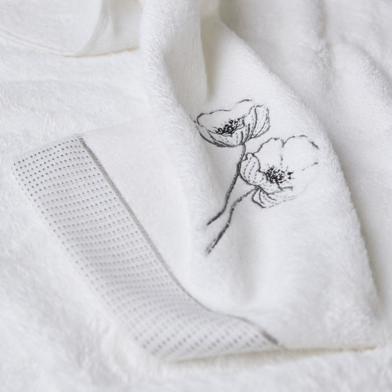Serviette invité coton et viscose de bambou Ephelia blanc