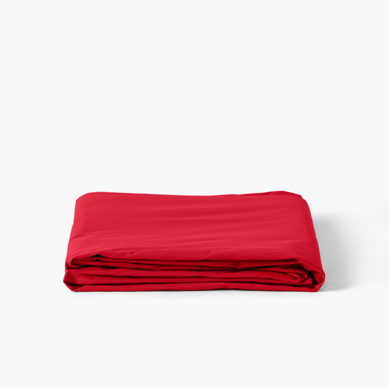 Drap de lit percale de coton Neo rouge