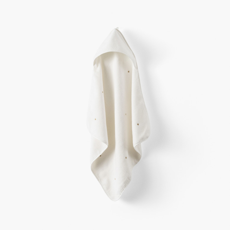 Cape de bain coton Zéphire ivoire coeur