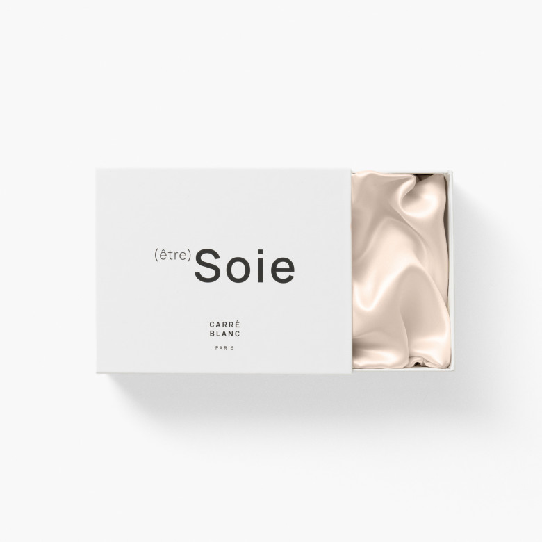 Taie d'oreiller rectangulaire soie de mûrier Beauté champagne