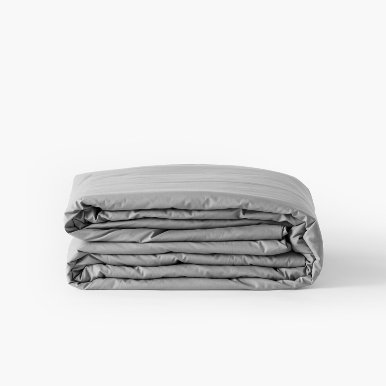 Housse de couette percale de coton Neo gris