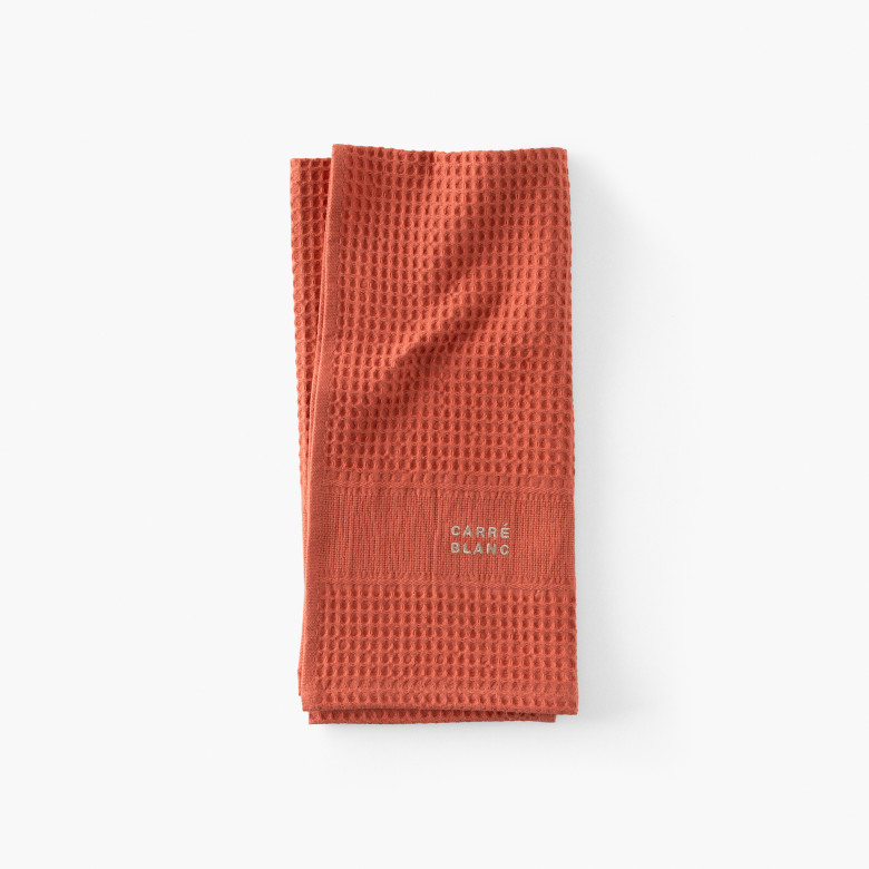 Torchon de cuisine coton Signature terre cuite
