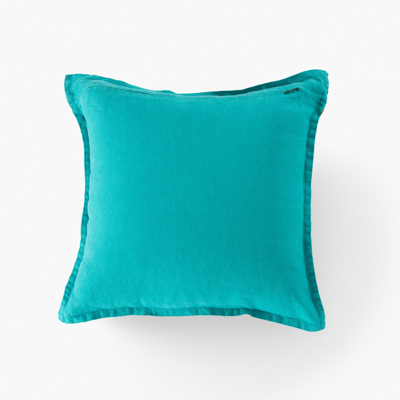 Housse de coussin lin lavé Songe menthe