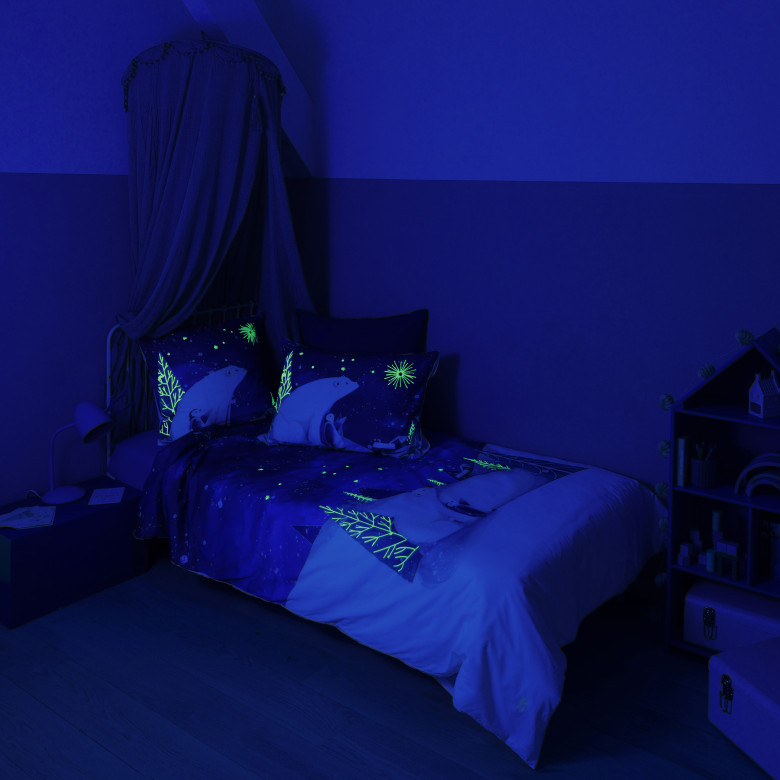 Housse de couette phosphorescente coton Stellaire enfant