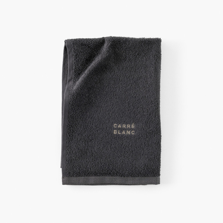 Essuie mains coton Signature charbon