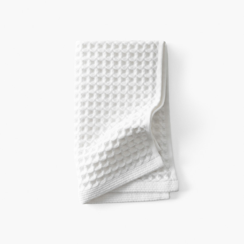 Serviette invité coton bio Quadro blanc