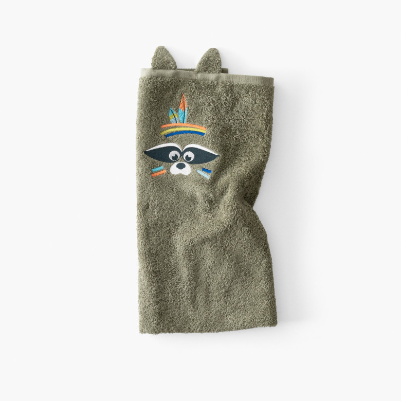Serviette de toilette coton Playful kaki