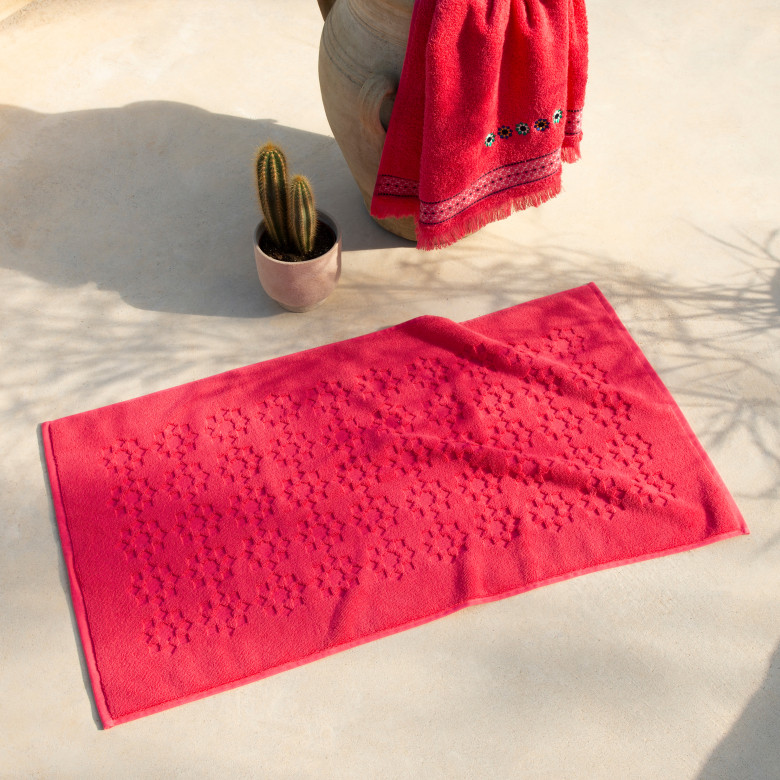 Tapis de bain coton Jardin M bougainvillier