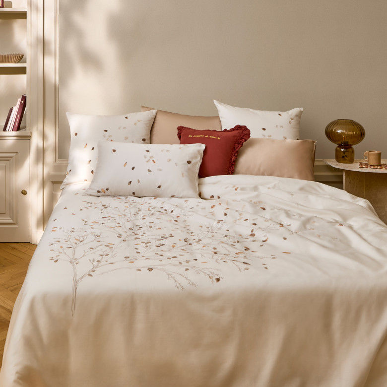 Housse de couette satin de coton Equinoxe II lin