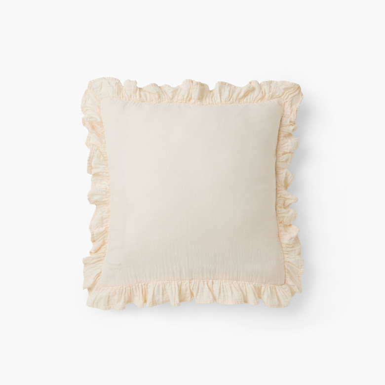 Housse de coussin gaze de coton Zabelia vanille