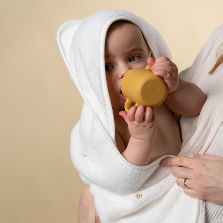Cape de bain coton Zéphire ivoire coeur