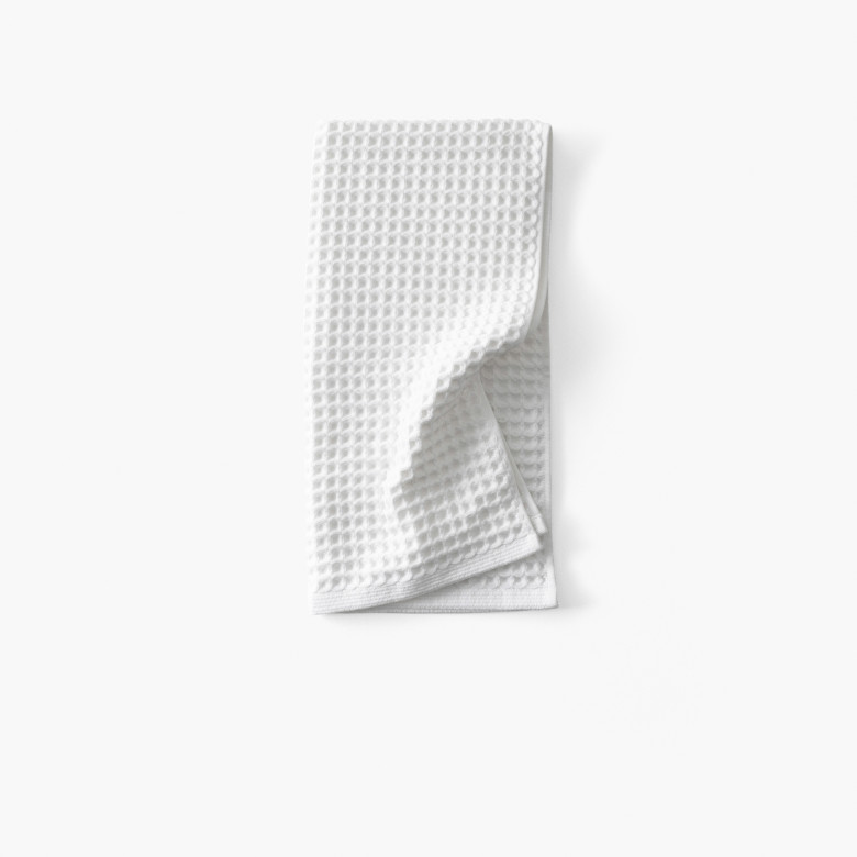 Serviette de toilette coton bio Quadro blanc