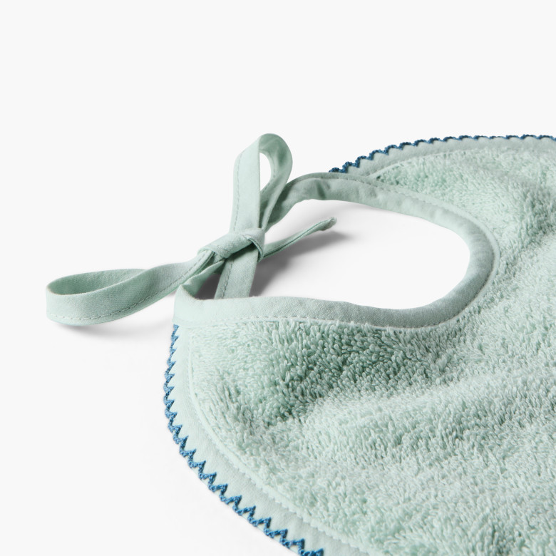 Mini bavoir coton bio Bienvenue amande