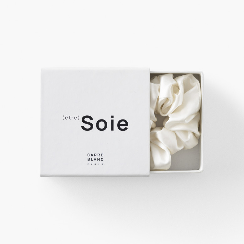 Chouchou soie de mûrier Beauté ivoire